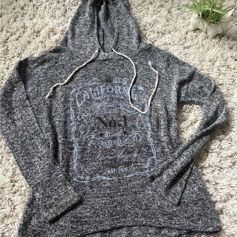 Grey and white California vintage washed out look Jack Daniels hoodie